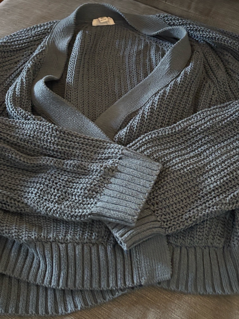 Pact Open-Front Cardigan Sweater - Gray Blue
